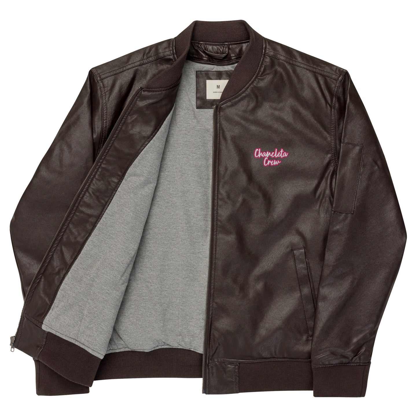 CC Faux Leather Bomber