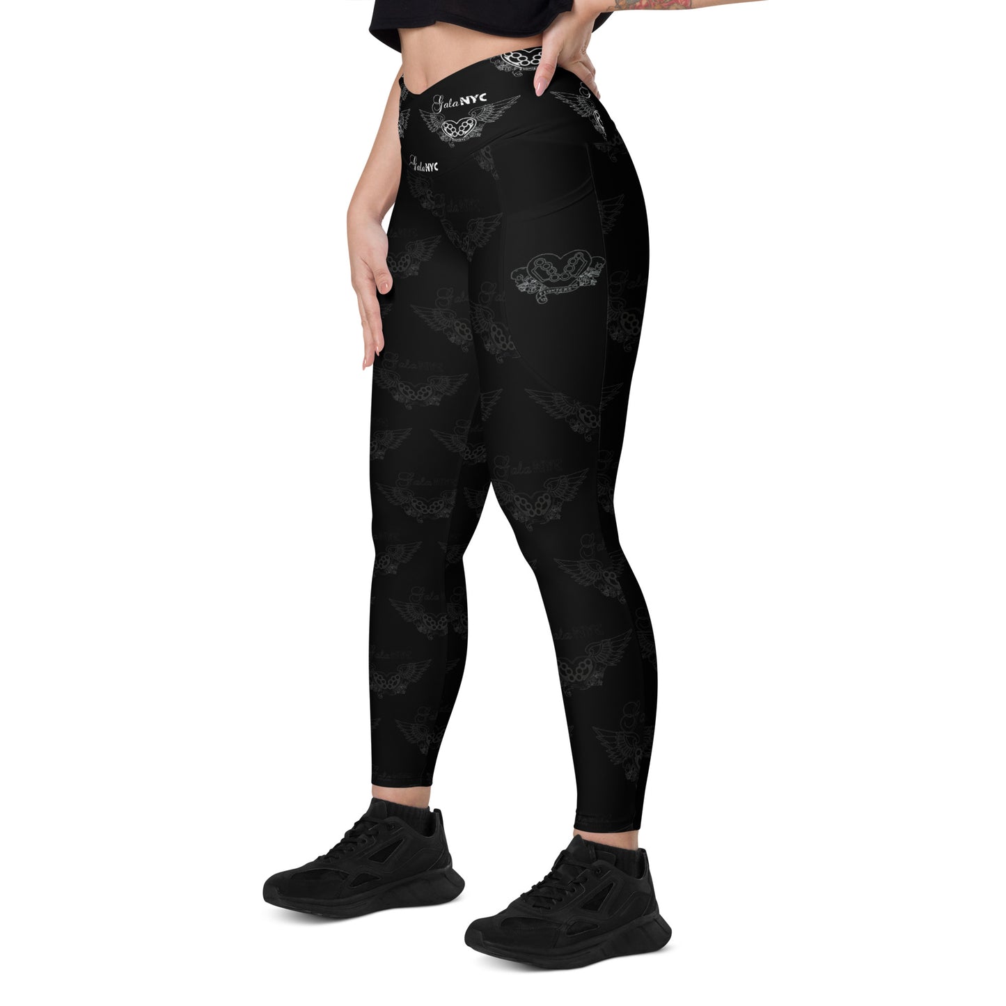 Fighter'sHEART Crossover leggings w/pockets